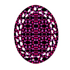 Dots Pattern Pink Ornament (Oval Filigree) 