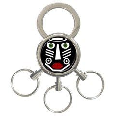 African Mask 3-ring Key Chains by Valentinaart