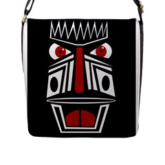 African Red Mask Flap Messenger Bag (l)  by Valentinaart