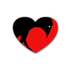 Black Raven Heart Coaster (4 Pack)  by Valentinaart