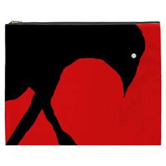 Black Raven Cosmetic Bag (xxxl)  by Valentinaart