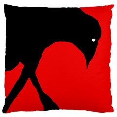 Black Raven Standard Flano Cushion Case (one Side) by Valentinaart