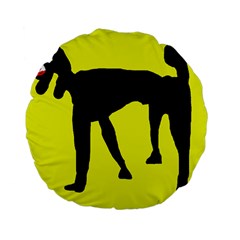 Black Dog Standard 15  Premium Flano Round Cushions by Valentinaart