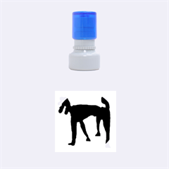 Black Dog Rubber Round Stamps (small) by Valentinaart