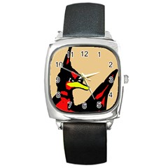 Angry Bird Square Metal Watch by Valentinaart
