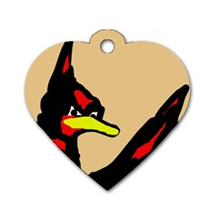 Angry Bird Dog Tag Heart (one Side) by Valentinaart