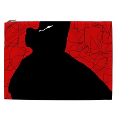 Red And Black Abstract Design Cosmetic Bag (xxl)  by Valentinaart