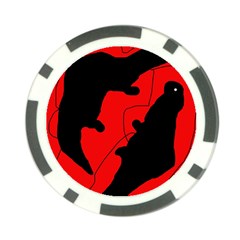 Black And Red Lizard  Poker Chip Card Guards by Valentinaart