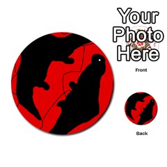 Black And Red Lizard  Multi-purpose Cards (round)  by Valentinaart