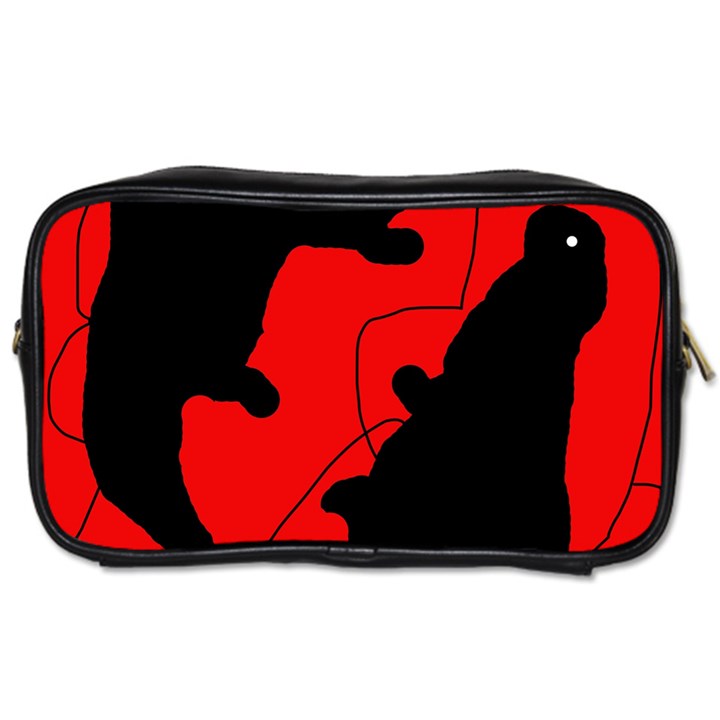 Black and red lizard  Toiletries Bags