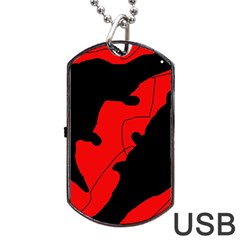 Black And Red Lizard  Dog Tag Usb Flash (two Sides)  by Valentinaart