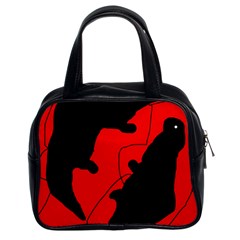 Black And Red Lizard  Classic Handbags (2 Sides) by Valentinaart