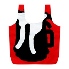 Red, Black And White Full Print Recycle Bags (l)  by Valentinaart