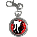 Red, black and white Key Chain Watches Front