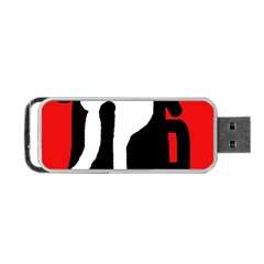 Red, Black And White Portable Usb Flash (one Side) by Valentinaart