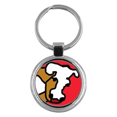 Artistic Cow Key Chains (round)  by Valentinaart