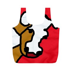 Artistic Cow Full Print Recycle Bags (m)  by Valentinaart