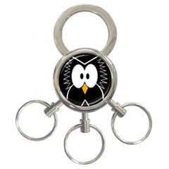 Black Owl 3-ring Key Chains by Valentinaart