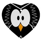 Black owl Heart Ornament (2 Sides) Back