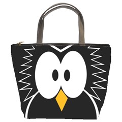 Black Owl Bucket Bags by Valentinaart