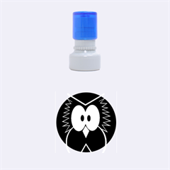 Black Owl Rubber Round Stamps (small) by Valentinaart