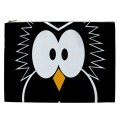 Black Owl Cosmetic Bag (xxl)  by Valentinaart