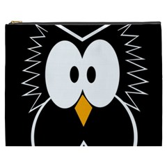 Black Owl Cosmetic Bag (xxxl)  by Valentinaart