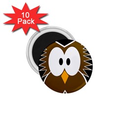 Brown Simple Owl 1 75  Magnets (10 Pack)  by Valentinaart