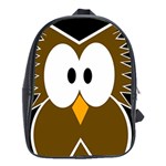 Brown simple owl School Bags (XL)  Front