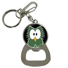 Green Owl Bottle Opener Key Chains by Valentinaart