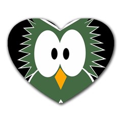 Green Owl Heart Mousepads by Valentinaart