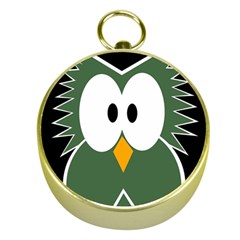 Green Owl Gold Compasses by Valentinaart