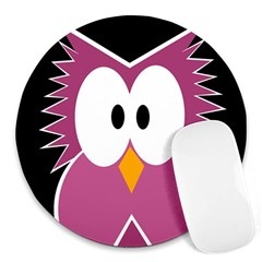 Pink Owl Round Mousepads by Valentinaart