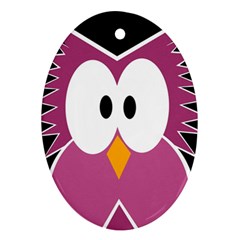 Pink Owl Oval Ornament (two Sides) by Valentinaart