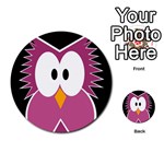 Pink owl Multi-purpose Cards (Round)  Front 15