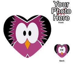 Pink Owl Multi-purpose Cards (heart)  by Valentinaart