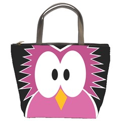 Pink Owl Bucket Bags by Valentinaart