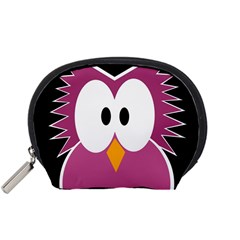 Pink Owl Accessory Pouches (small)  by Valentinaart