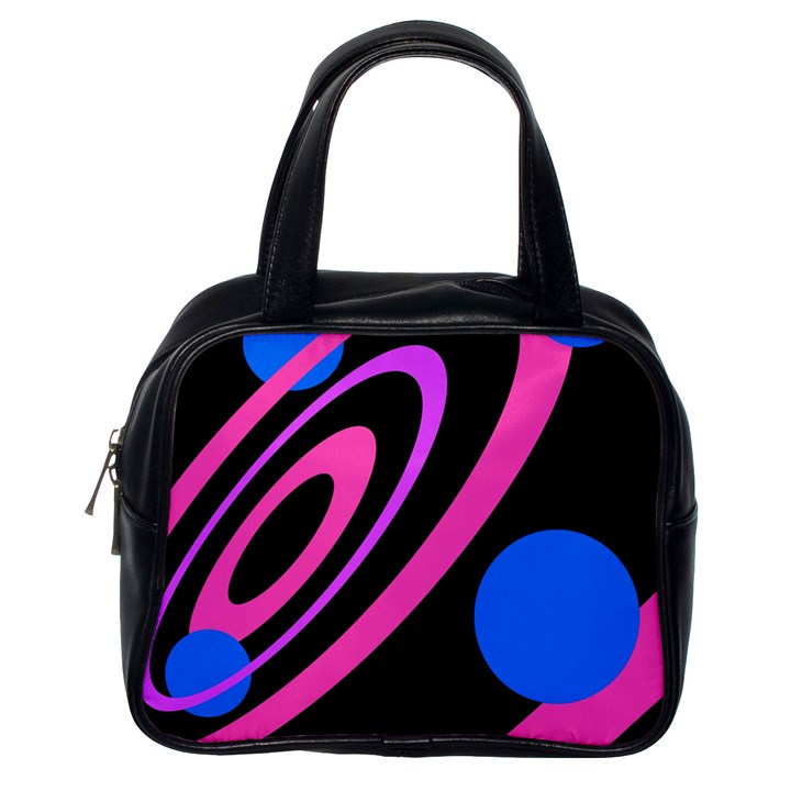 Pink and blue twist Classic Handbags (One Side)