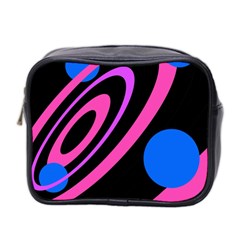 Pink And Blue Twist Mini Toiletries Bag 2-side by Valentinaart