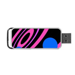 Pink And Blue Twist Portable Usb Flash (one Side) by Valentinaart