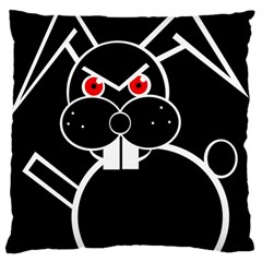Evil Rabbit Large Cushion Case (two Sides) by Valentinaart