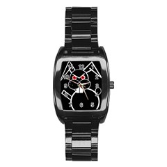 Evil Rabbit Stainless Steel Barrel Watch by Valentinaart