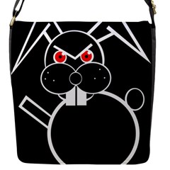 Evil Rabbit Flap Messenger Bag (s) by Valentinaart