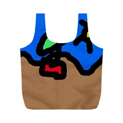 Beach Full Print Recycle Bags (m)  by Valentinaart