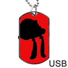 Red And Black Abstraction Dog Tag Usb Flash (one Side) by Valentinaart