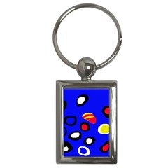 Blue Pattern Abstraction Key Chains (rectangle)  by Valentinaart