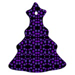 Dots Pattern Purple Christmas Tree Ornament (2 Sides) Front