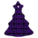 Dots Pattern Purple Christmas Tree Ornament (2 Sides) Back