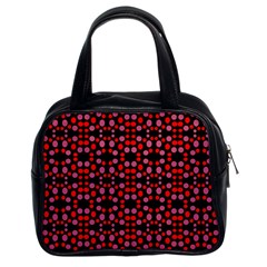 Dots Pattern Red Classic Handbags (2 Sides) by BrightVibesDesign